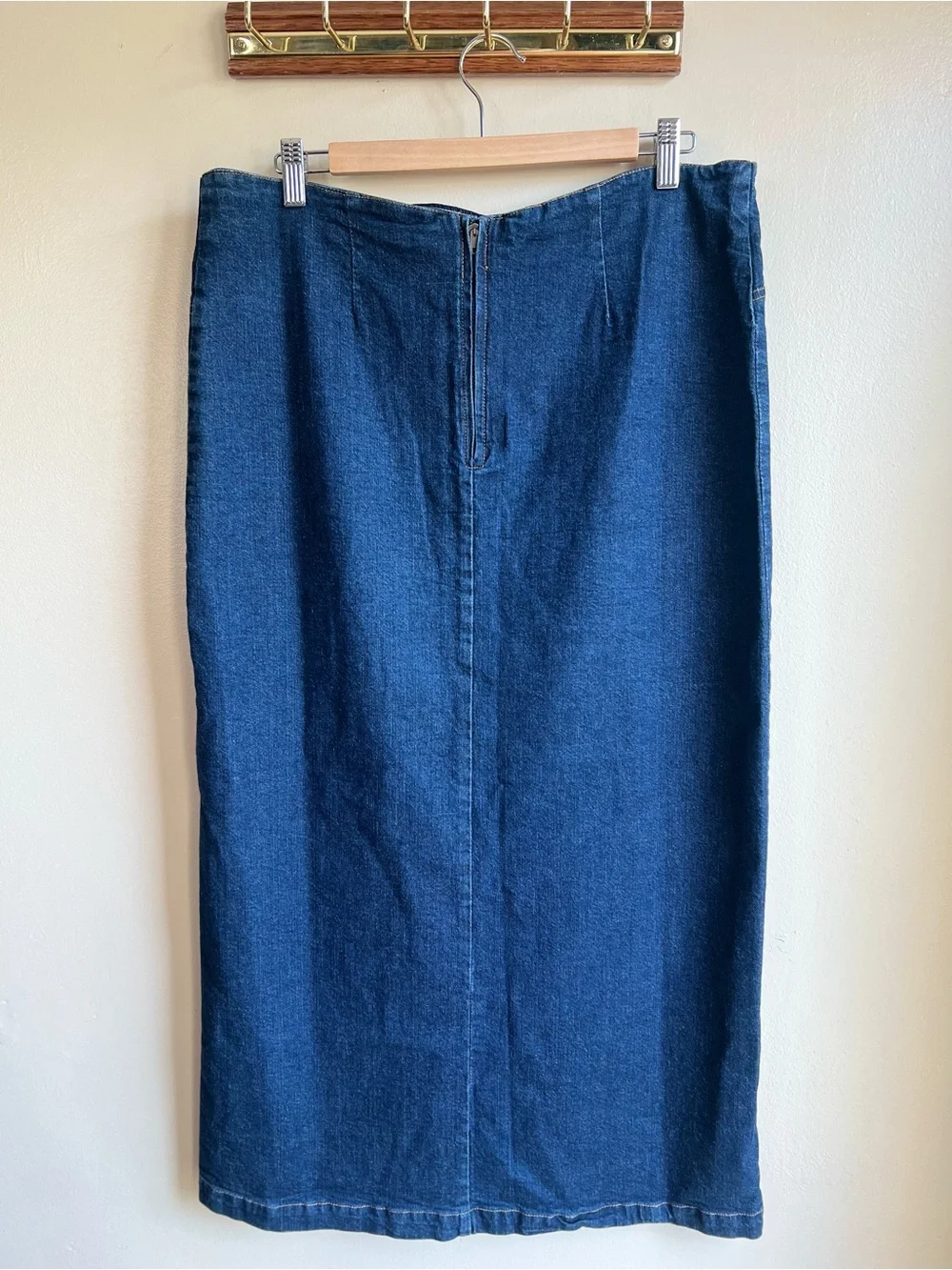Vintage Y2K Starwear Jeans Denim Maxi Skirt 15/16 Lace Up Front Slit